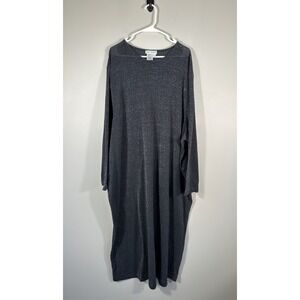 Ulla Popken Dress Womens 28/30 Black Maxi Sparkly Shimmer Witchy Lightweight